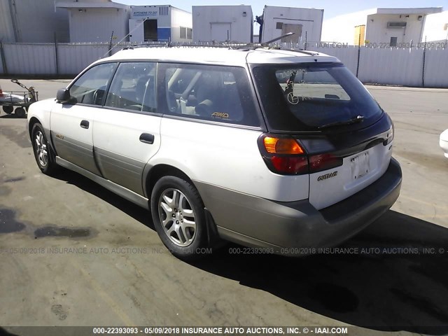 4S3BH665317630787 - 2001 SUBARU LEGACY OUTBACK WHITE photo 3