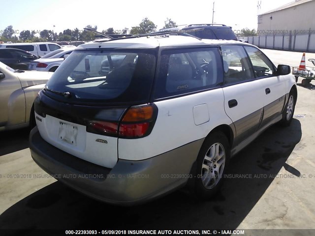 4S3BH665317630787 - 2001 SUBARU LEGACY OUTBACK WHITE photo 4