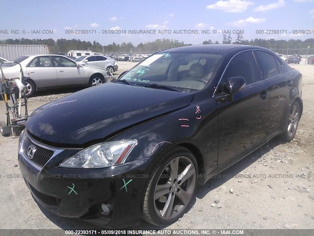 JTHBF5C21C5175719 - 2012 LEXUS IS 250 BLACK photo 2