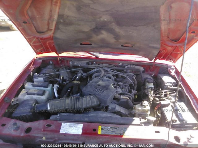 1FTYR44E26PA17582 - 2006 FORD RANGER SUPER CAB RED photo 10