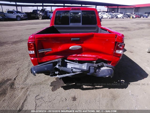 1FTYR44E26PA17582 - 2006 FORD RANGER SUPER CAB RED photo 6