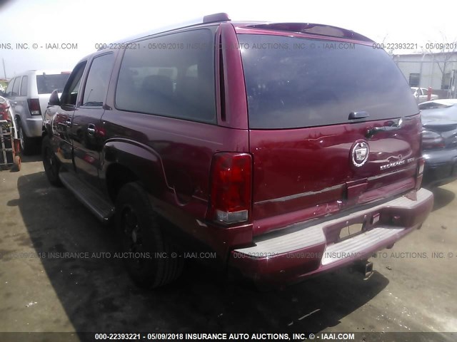 3GYFK66N45G256634 - 2005 CADILLAC ESCALADE ESV BURGUNDY photo 3