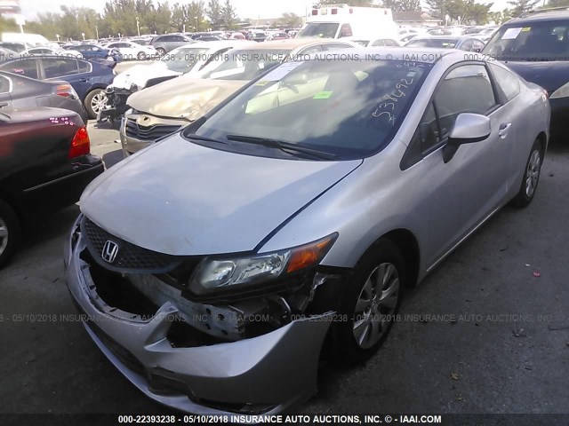 2HGFG3B54CH538492 - 2012 HONDA CIVIC LX SILVER photo 2