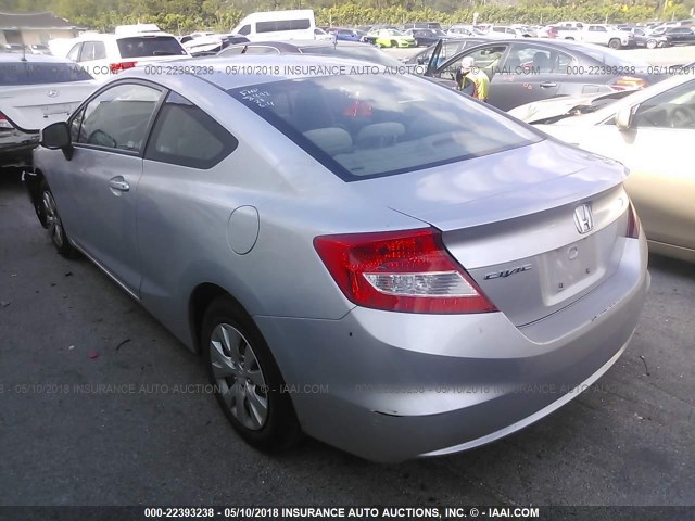 2HGFG3B54CH538492 - 2012 HONDA CIVIC LX SILVER photo 3