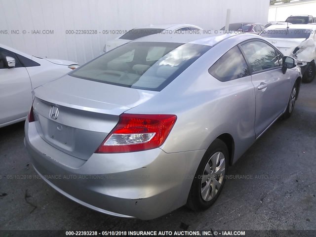 2HGFG3B54CH538492 - 2012 HONDA CIVIC LX SILVER photo 4