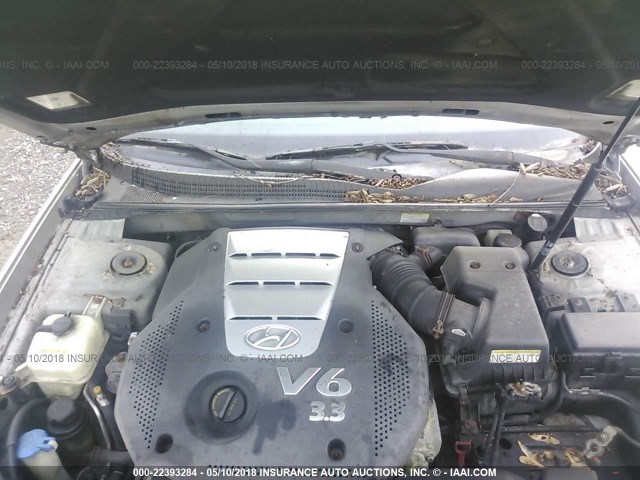 5NPEU46F36H062940 - 2006 HYUNDAI SONATA GLS/LX SILVER photo 10