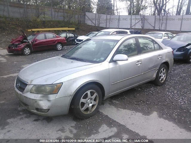 5NPEU46F36H062940 - 2006 HYUNDAI SONATA GLS/LX SILVER photo 2