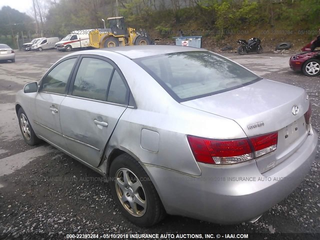 5NPEU46F36H062940 - 2006 HYUNDAI SONATA GLS/LX SILVER photo 3