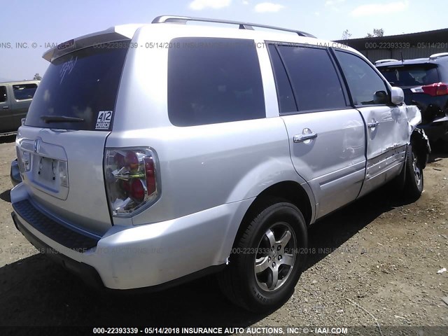 5FNYF28636B027564 - 2006 HONDA PILOT EX SILVER photo 4