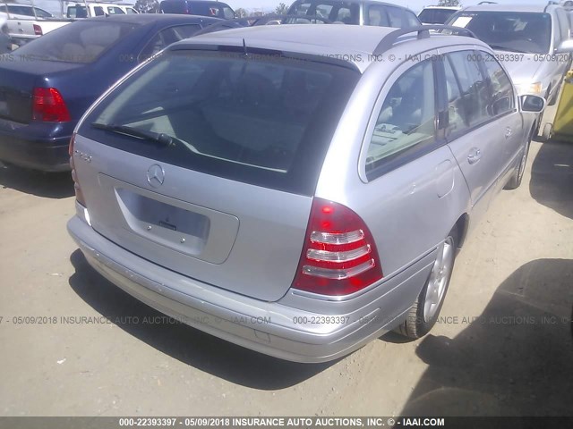 WDBRH61JX3F314202 - 2003 MERCEDES-BENZ C 240 SPORTWAGON SILVER photo 4