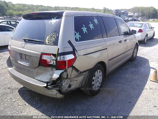 5FNRL38216B085107 - 2006 HONDA ODYSSEY LX BROWN photo 4