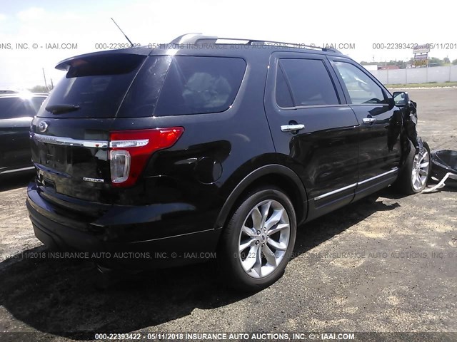 1FM5K7F89EGB52519 - 2014 FORD EXPLORER LIMITED BLACK photo 4