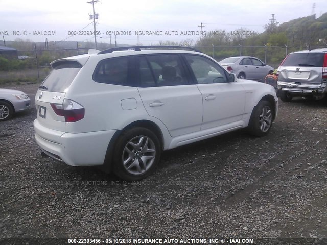 WBXPC93407WF12606 - 2007 BMW X3 3.0SI WHITE photo 4