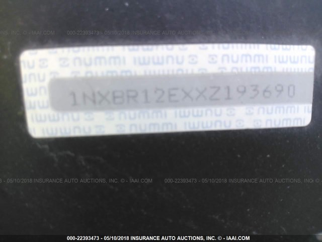 1NXBR12EXXZ193690 - 1999 TOYOTA COROLLA VE/CE/LE 黑色 照片 9