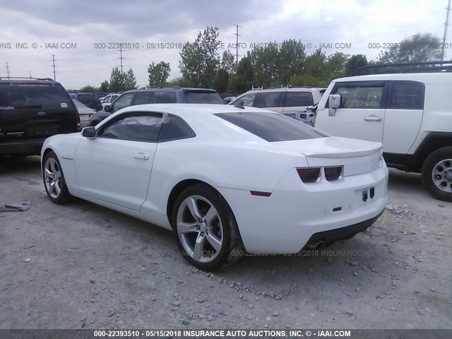 2G1FC1ED2B9212063 - 2011 CHEVROLET CAMARO LT WHITE photo 3