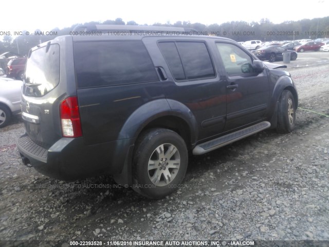 5N1AR1NN0AC621786 - 2010 NISSAN PATHFINDER S/LE/SE BLUE photo 4