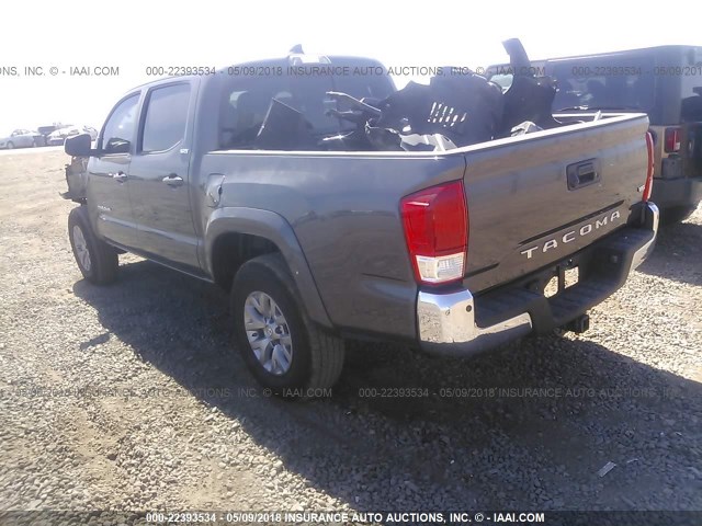 3TMAZ5CN9HM049222 - 2017 TOYOTA TACOMA DOUBLE CAB/SR5/TRD SPORT/ GRAY photo 3