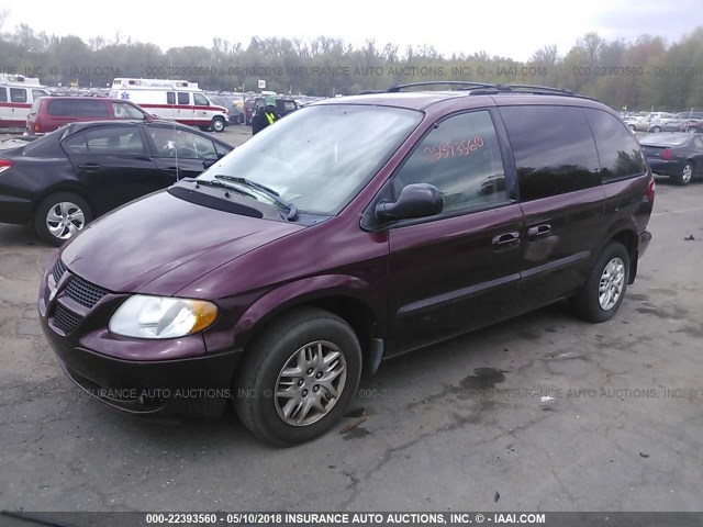 1D4GP45373B110222 - 2003 DODGE CARAVAN SPORT RED photo 2