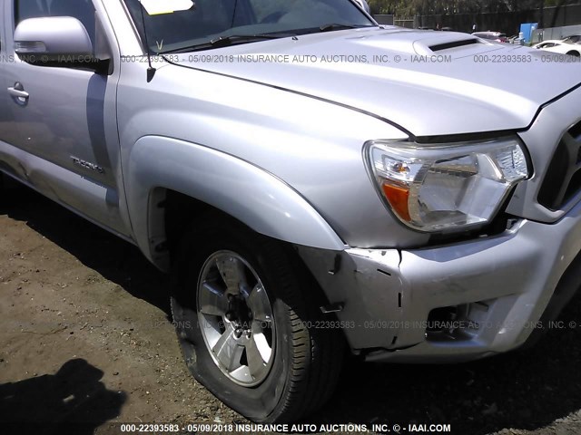 3TMJU4GN4DM145160 - 2013 TOYOTA TACOMA DOUBLE CAB PRERUNNER SILVER photo 6