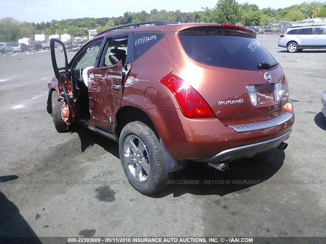 JN8AZ08W24W318518 - 2004 NISSAN MURANO SL/SE ORANGE photo 3