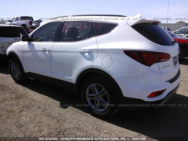 5NMZU3LB3JH065176 - 2018 HYUNDAI SANTA FE SPORT  WHITE photo 3