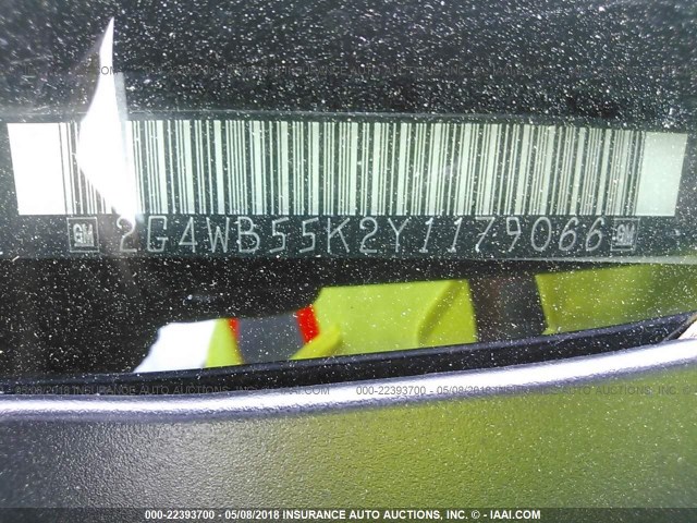 2G4WB55K2Y1179066 - 2000 BUICK REGAL LS 棕色 照片 9