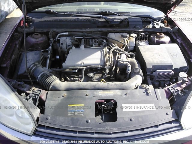 1G1ZT52855F133882 - 2005 CHEVROLET MALIBU LS MAROON photo 10