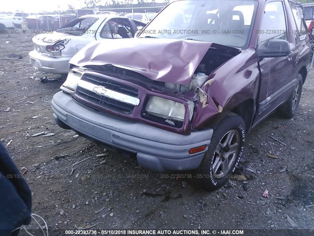 2CNBE18C126934639 - 2002 CHEVROLET TRACKER RED photo 6