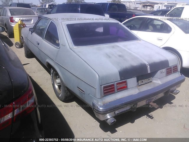 1X17U7L120203 - 1977 CHEVROLET NOVA GRAY photo 3