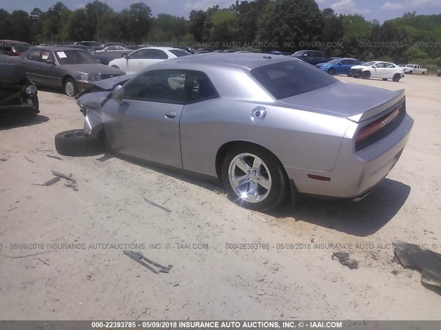 2C3CDYAG9DH729213 - 2013 DODGE CHALLENGER SXT SILVER photo 3