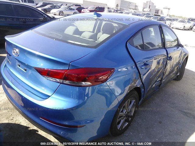 5NPD84LF2JH306221 - 2018 HYUNDAI ELANTRA SEL/VALUE/LIMITED BLUE photo 4