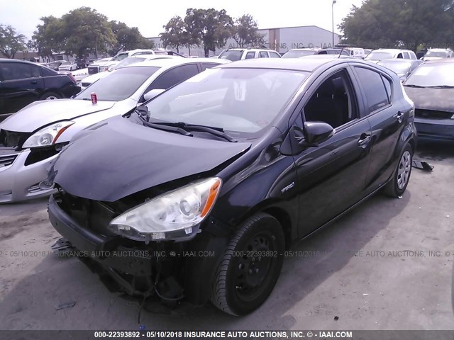 JTDKDTB36C1504220 - 2012 TOYOTA PRIUS C BLACK photo 2