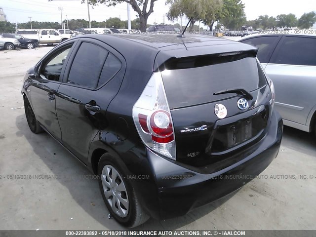 JTDKDTB36C1504220 - 2012 TOYOTA PRIUS C BLACK photo 3