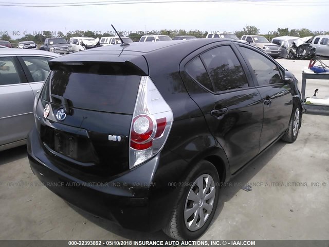 JTDKDTB36C1504220 - 2012 TOYOTA PRIUS C BLACK photo 4