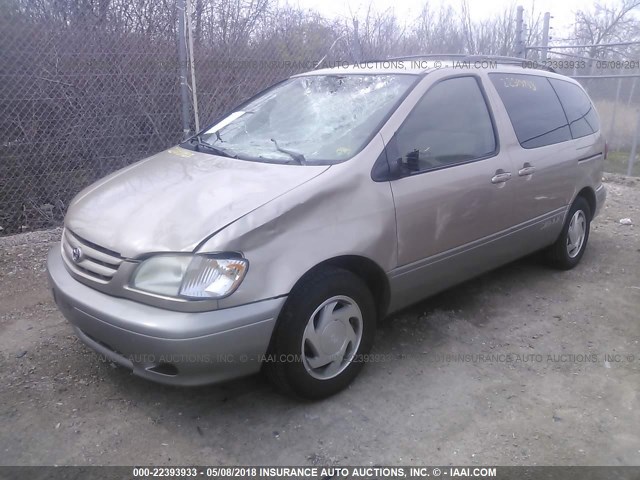 4T3ZF13C42U508259 - 2002 TOYOTA SIENNA LE/XLE GOLD photo 2