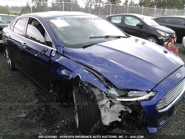 3FA6P0D95DR216422 - 2013 FORD FUSION TITANIUM BLUE photo 1