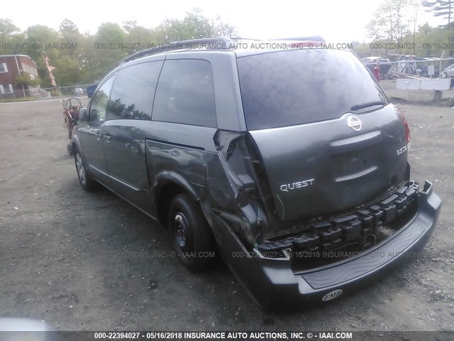 5N1BV28U64N328699 - 2004 NISSAN QUEST S/SE/SL GRAY photo 3