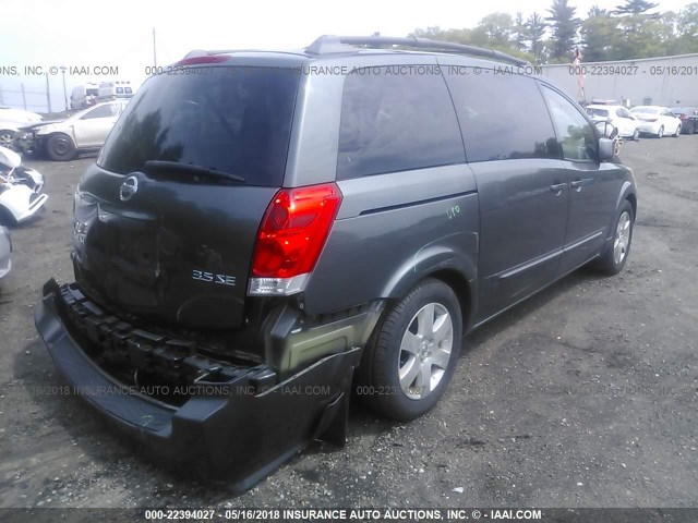 5N1BV28U64N328699 - 2004 NISSAN QUEST S/SE/SL GRAY photo 4