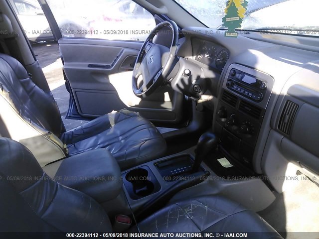 1J4GX48S42C291878 - 2002 JEEP GRAND CHEROKEE LAREDO BLUE photo 5