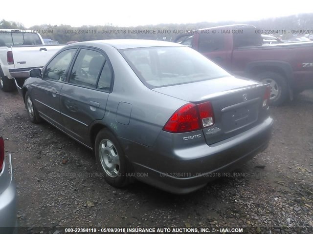 JHMES96674S012977 - 2004 HONDA CIVIC HYBRID GRAY photo 3