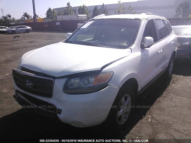 5NMSG13D67H095683 - 2007 HYUNDAI SANTA FE GLS WHITE photo 2