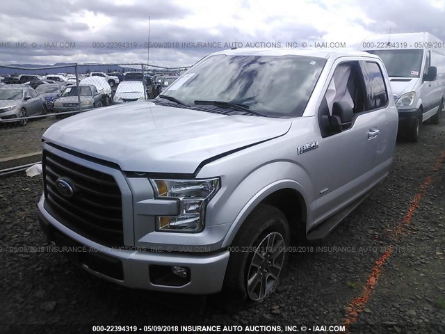 1FTFX1EG3HKC64962 - 2017 FORD F150 SUPER CAB SILVER photo 2