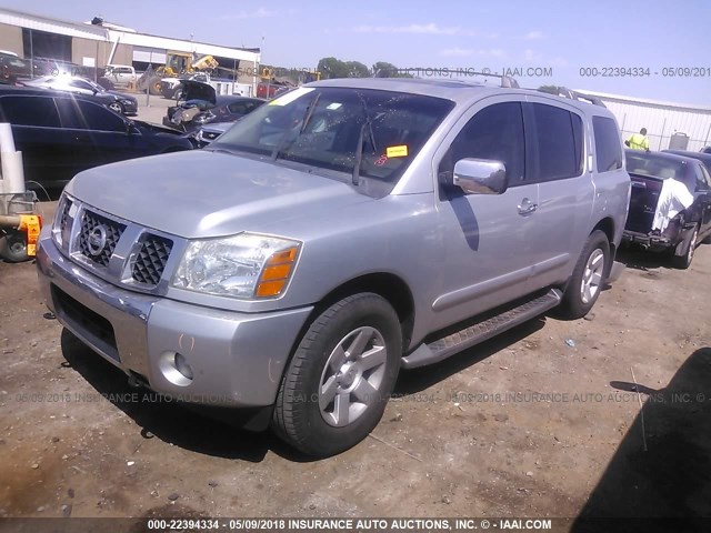 5N1AA08B44N738153 - 2004 NISSAN ARMADA SE/LE SILVER photo 2