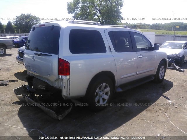 5N1AA08B44N738153 - 2004 NISSAN ARMADA SE/LE SILVER photo 4