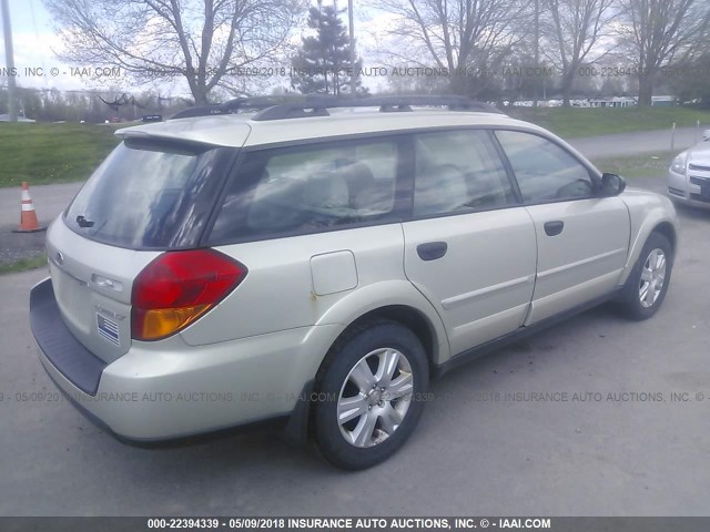 4S4BP61C157345631 - 2005 SUBARU LEGACY OUTBACK 2.5I TAN photo 4