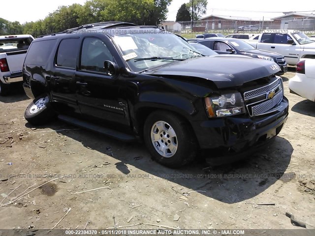 1GNSCJE00DR135664 - 2013 CHEVROLET SUBURBAN C1500 LT BLACK photo 1