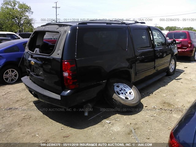 1GNSCJE00DR135664 - 2013 CHEVROLET SUBURBAN C1500 LT BLACK photo 4