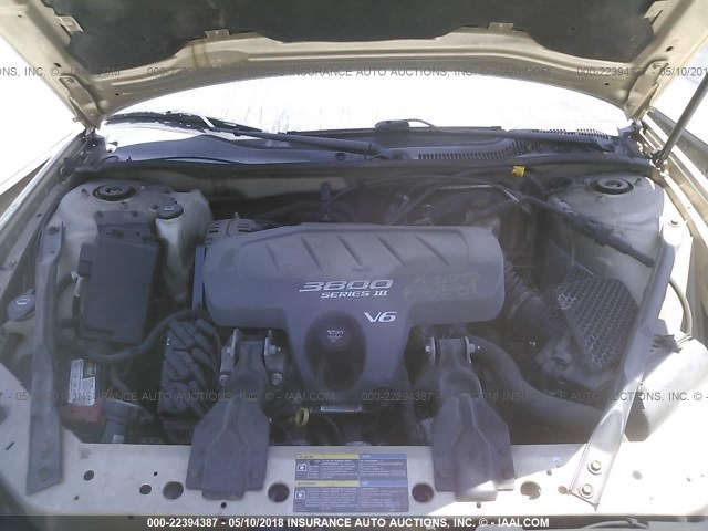 2G2WP522151219082 - 2005 PONTIAC GRAND PRIX GOLD photo 10