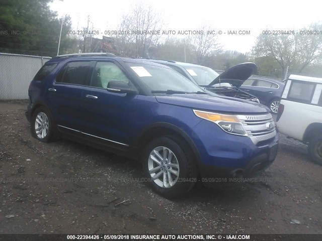 1FM5K8D8XEGB77650 - 2014 FORD EXPLORER XLT BLUE photo 1