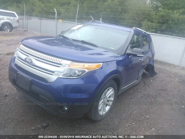 1FM5K8D8XEGB77650 - 2014 FORD EXPLORER XLT BLUE photo 2